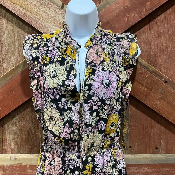 BB Dakota Steve Madden Dark Floral Blossom Dress Small Prairie Whimsical Fairy - Picture 3 of 13